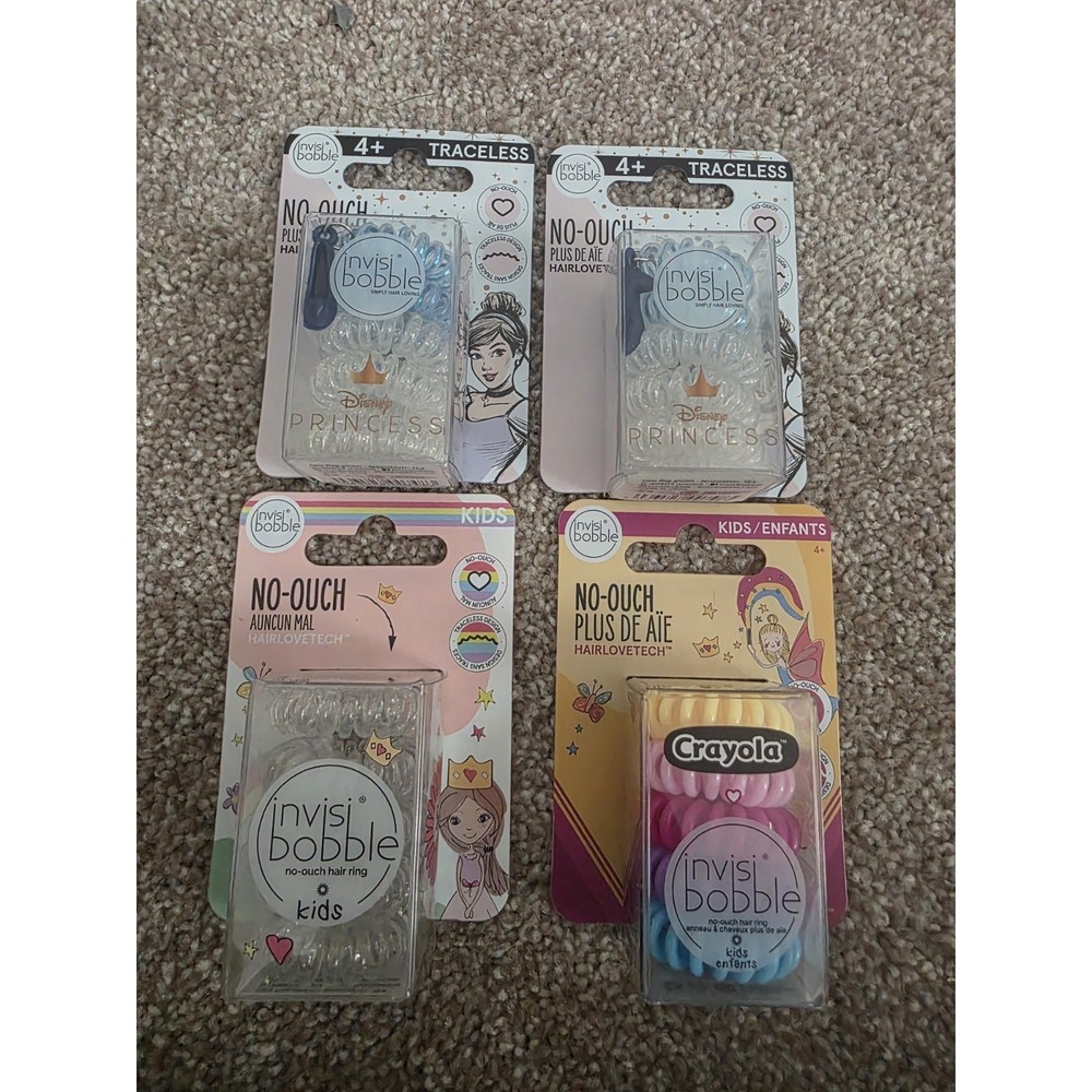 NEW Lot of 4 Packs Invisibobble Disney Princess & Crayola 20PCS - Free Shipping‎